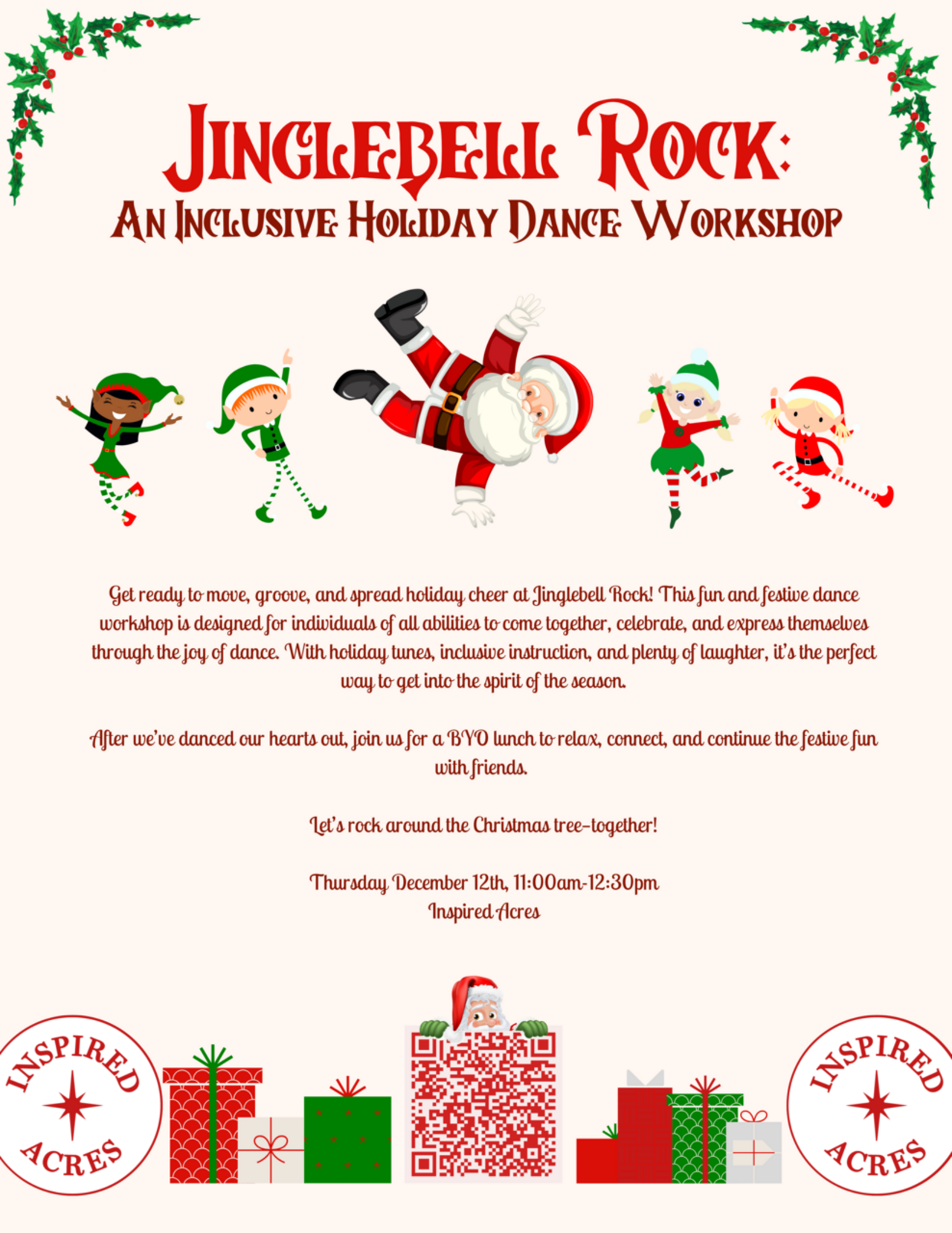 Jinglebell Rock: An Inclusive Holiday Dance Workshop 🎶✨ logo
